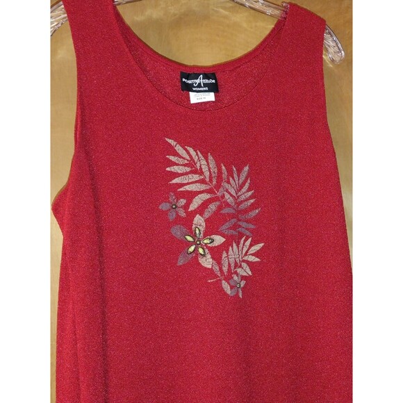 Positive Attitude Womens Size 16 Red Two Piece Jacket Long Dress Floral Açcent - Picture 12 of 14